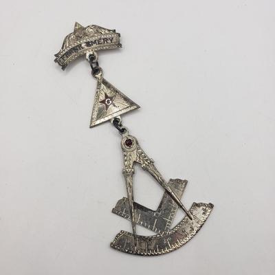 LOT 136F: Antique 1924 Sterling AASR Masonic Badge 29.44gtw