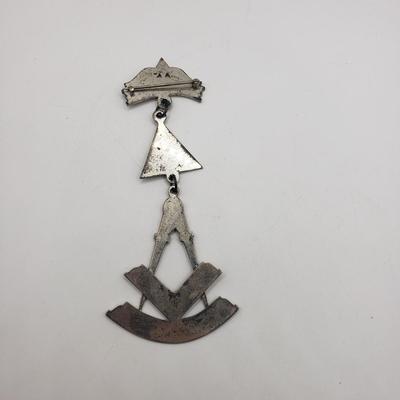 LOT 136F: Antique 1924 Sterling AASR Masonic Badge 29.44gtw