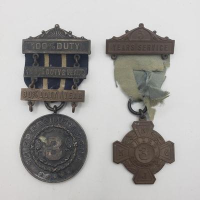 LOT 139F: Antique New Jersey National Guard Service Badges