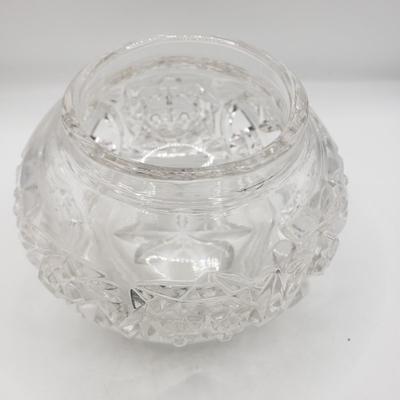 LOT 140F: Glass Powder Jar & Inkwell with Sterling Lids 26.74gtw
