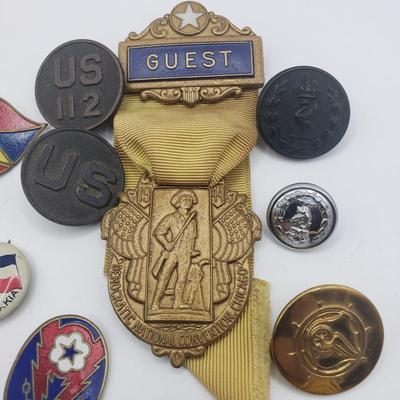 LOT 141F: Variety of Vintage Military Pins & More