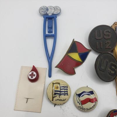 LOT 141F: Variety of Vintage Military Pins & More