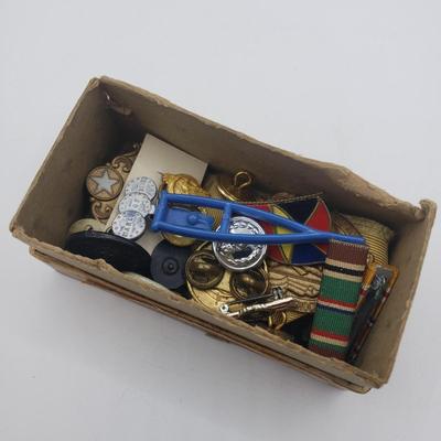 LOT 141F: Variety of Vintage Military Pins & More