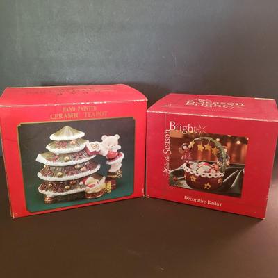 LOT 148F: Christmas Assortment; Vintage Lefton Reindeer Mug, A Winter Visit by Lenox, NIB Items & More