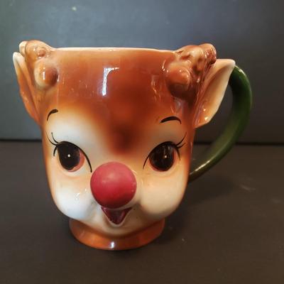 LOT 148F: Christmas Assortment; Vintage Lefton Reindeer Mug, A Winter Visit by Lenox, NIB Items & More