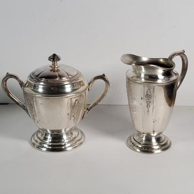 LOT 151L: Set of Vintage Coffee/Tea and Creamer Silverplate