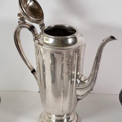 LOT 151L: Set of Vintage Coffee/Tea and Creamer Silverplate
