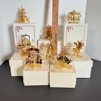 LOT 162L: 1980s Danbury Mint Annual Christmas Tree Ornaments w/ Boxes
