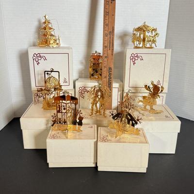 LOT 162L: 1980s Danbury Mint Annual Christmas Tree Ornaments w/ Boxes