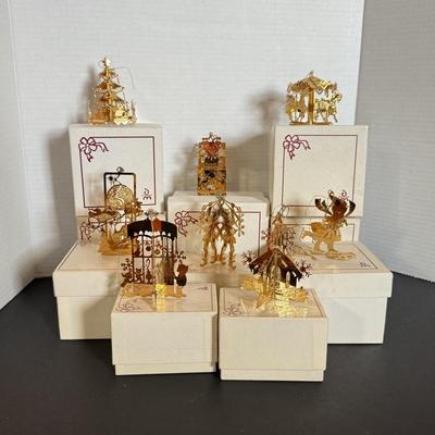LOT 162L: 1980s Danbury Mint Annual Christmas Tree Ornaments w/ Boxes