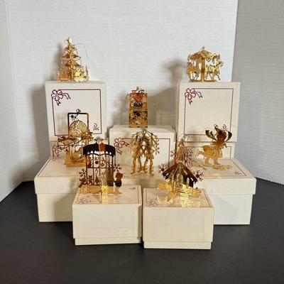 LOT 162L: 1980s Danbury Mint Annual Christmas Tree Ornaments w/ Boxes