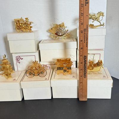 LOT 163L: 1990s Danbury Mint Annual Christmas Tree Ornaments w/ Boxes