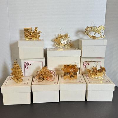 LOT 163L: 1990s Danbury Mint Annual Christmas Tree Ornaments w/ Boxes