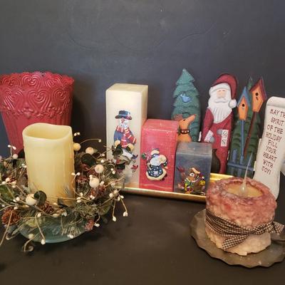 LOT 168F: Holiday Candle & Tabletop Decor; Longaberger & More