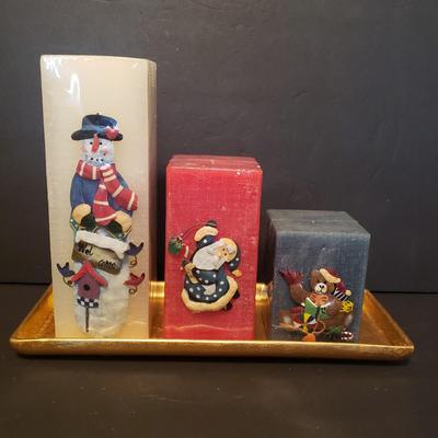 LOT 168F: Holiday Candle & Tabletop Decor; Longaberger & More