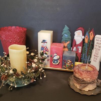LOT 168F: Holiday Candle & Tabletop Decor; Longaberger & More