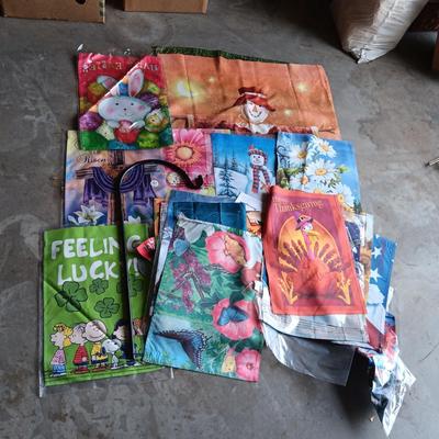 A VARIETY OF YARD FLAGS
