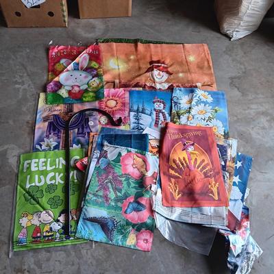 A VARIETY OF YARD FLAGS