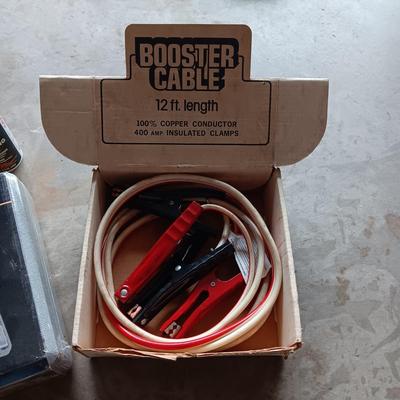NEW HOME REPAIR TOOL SET, JUMPER CABLES AND FW1 AUTO CLEANING WAX
