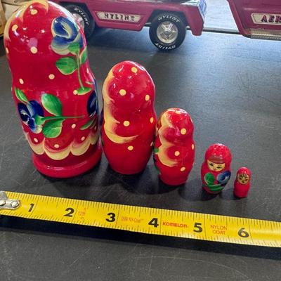 Russian doll, wooden Matriochka, hand painted, folkloric and vintage
