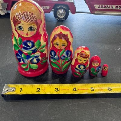 Russian doll, wooden Matriochka, hand painted, folkloric and vintage