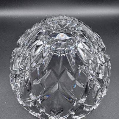 Vintage MCM Deep Cut Crystal Punch Bowl Star Sawtooth Edge