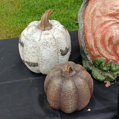 PUMPKINS AND A HANGING GHOST