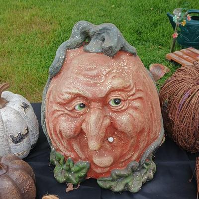 PUMPKINS AND A HANGING GHOST