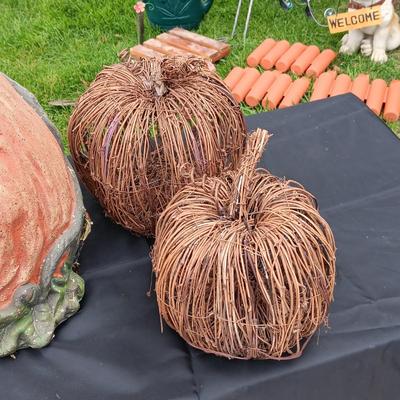 PUMPKINS AND A HANGING GHOST