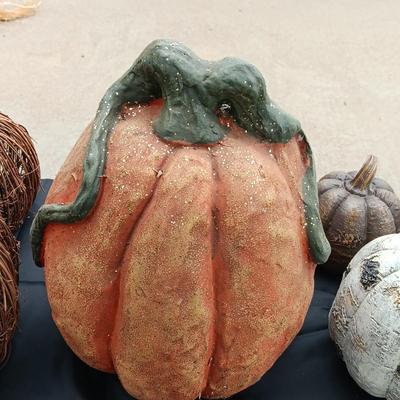 PUMPKINS AND A HANGING GHOST