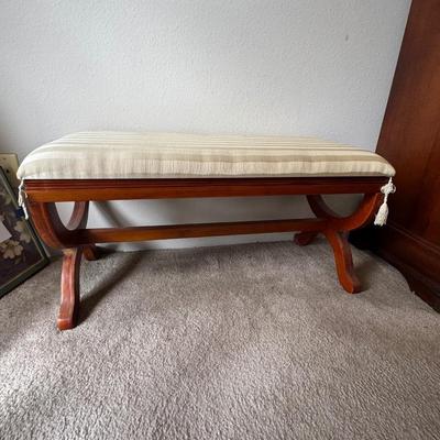 Designer bed bench with mirror.