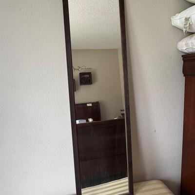 Designer bed bench with mirror.