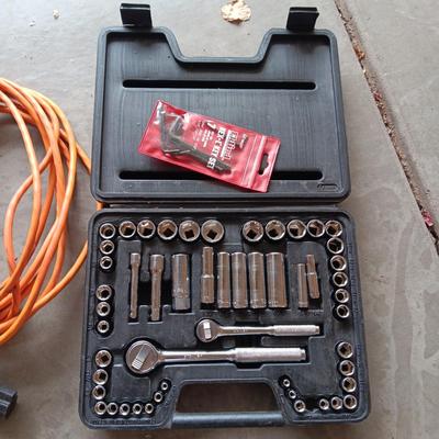 HUSKY COMBINATION WRENCHES, EXTENSION CORD AND A STANLEY SOCKET SET