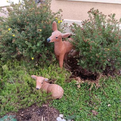 2 CONCRETE YARD ART DEER