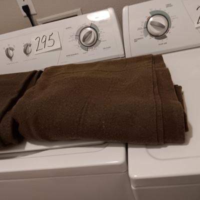 2 MILITARY ARMY GREEN WOOL BLANKETS