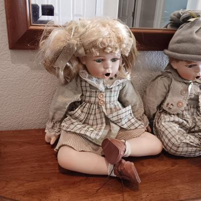2 SWEET PORCELAIN DOLLS