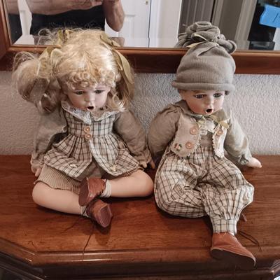 2 SWEET PORCELAIN DOLLS