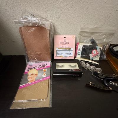 Collection of beauty and hair care items.