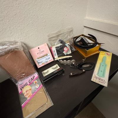 Collection of beauty and hair care items.