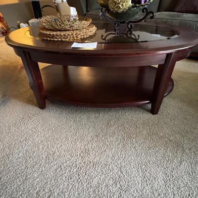 Beautiful coffee table with home decor.