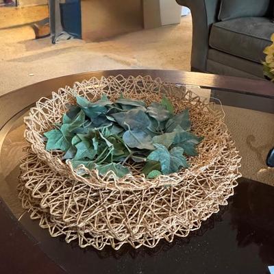 Beautiful coffee table with home decor.