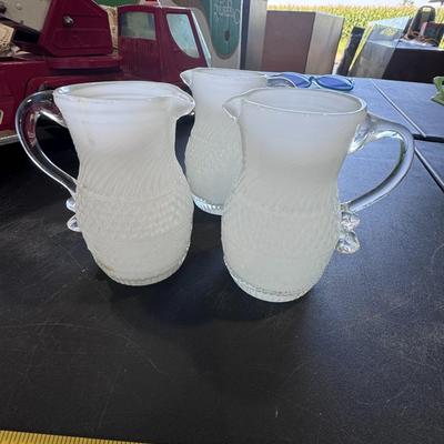 EAPG (Early American Pattern Glass) milk glass creamer, "Cobb" pattern produced by Challinor, Taylor and Company