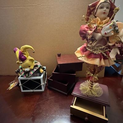 Music box, decorative miscellaneous items.