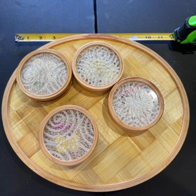 Pressed Butterfly Taxidermy Tray Coaster Set