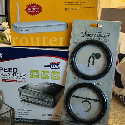 Netgear Wi-Fi router, CD burner And others items.