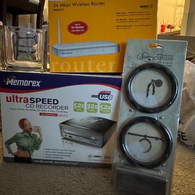 Netgear Wi-Fi router, CD burner And others items.