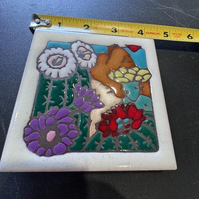 Handmade Ceramic Trivet - 4x4