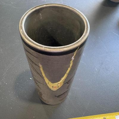 Mexico Tonala Pottery Cylinder Vase,