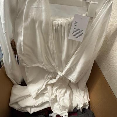 Box of miscellaneous clothing, more than 30 pieces.