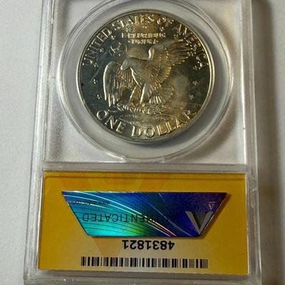 ANACS CERTIFIED 1971-S MS64 EISENHOWER SILVER DOLLAR AS PICTURED.